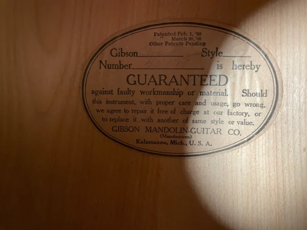 Gibson L1 Archtop 1912 Used