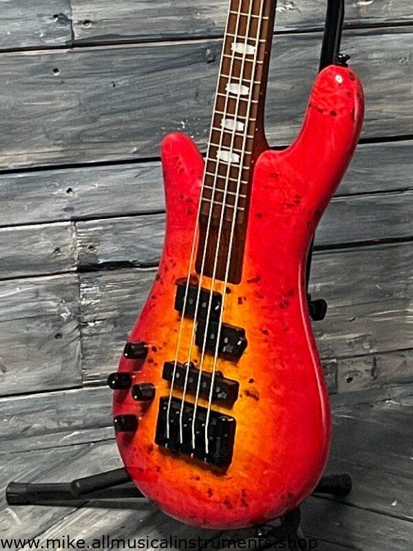 Spector Left handed Euro Bolt 4 EUROBOLT4INRLH 4 String Electric Bass Guitar- Inferno Red