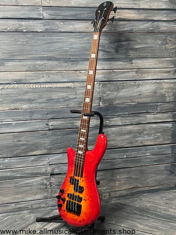 Spector Left handed Euro Bolt 4 EUROBOLT4INRLH 4 String Electric Bass Guitar- Inferno Red