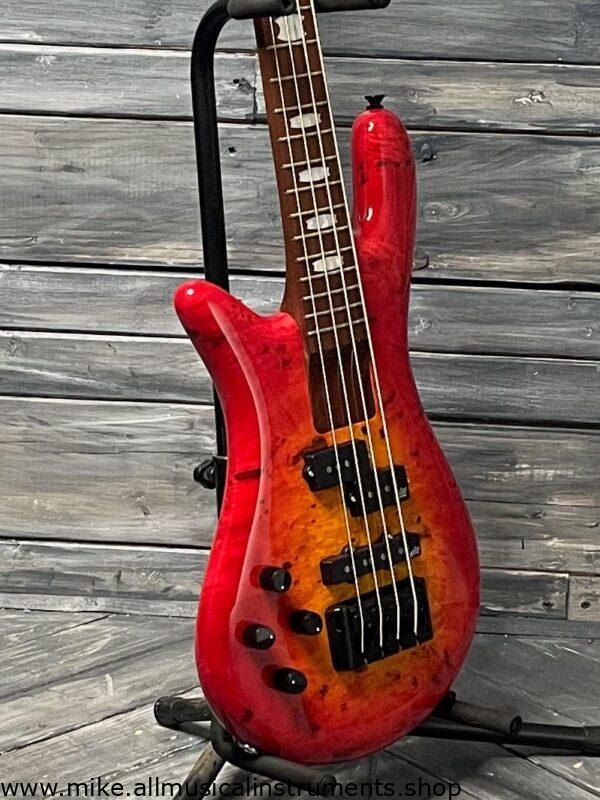 Spector Left handed Euro Bolt 4 EUROBOLT4INRLH 4 String Electric Bass Guitar- Inferno Red