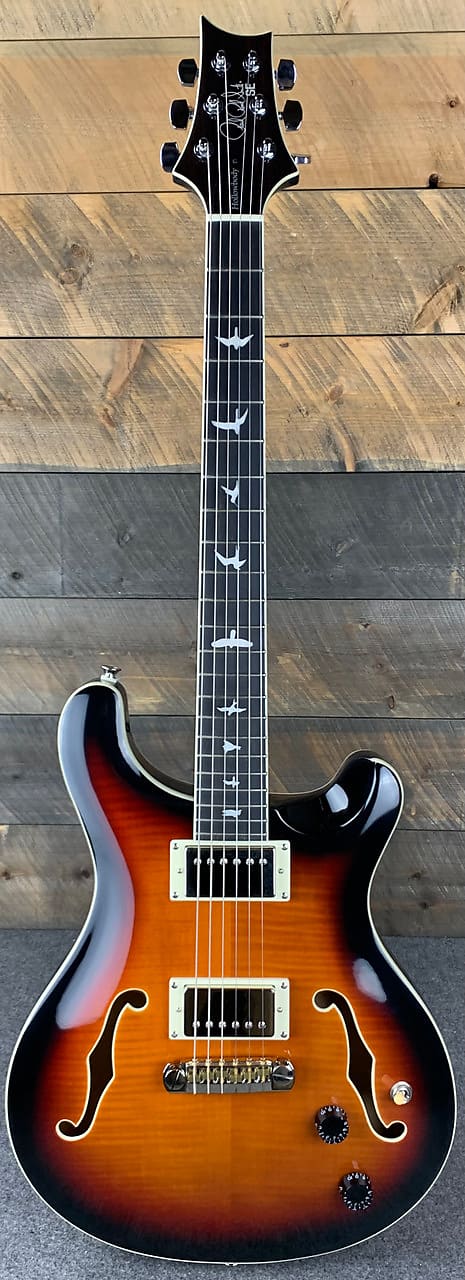 Used PRS SE Hollowbody II - Tri-Color Sunburst With Original Hardshell Case